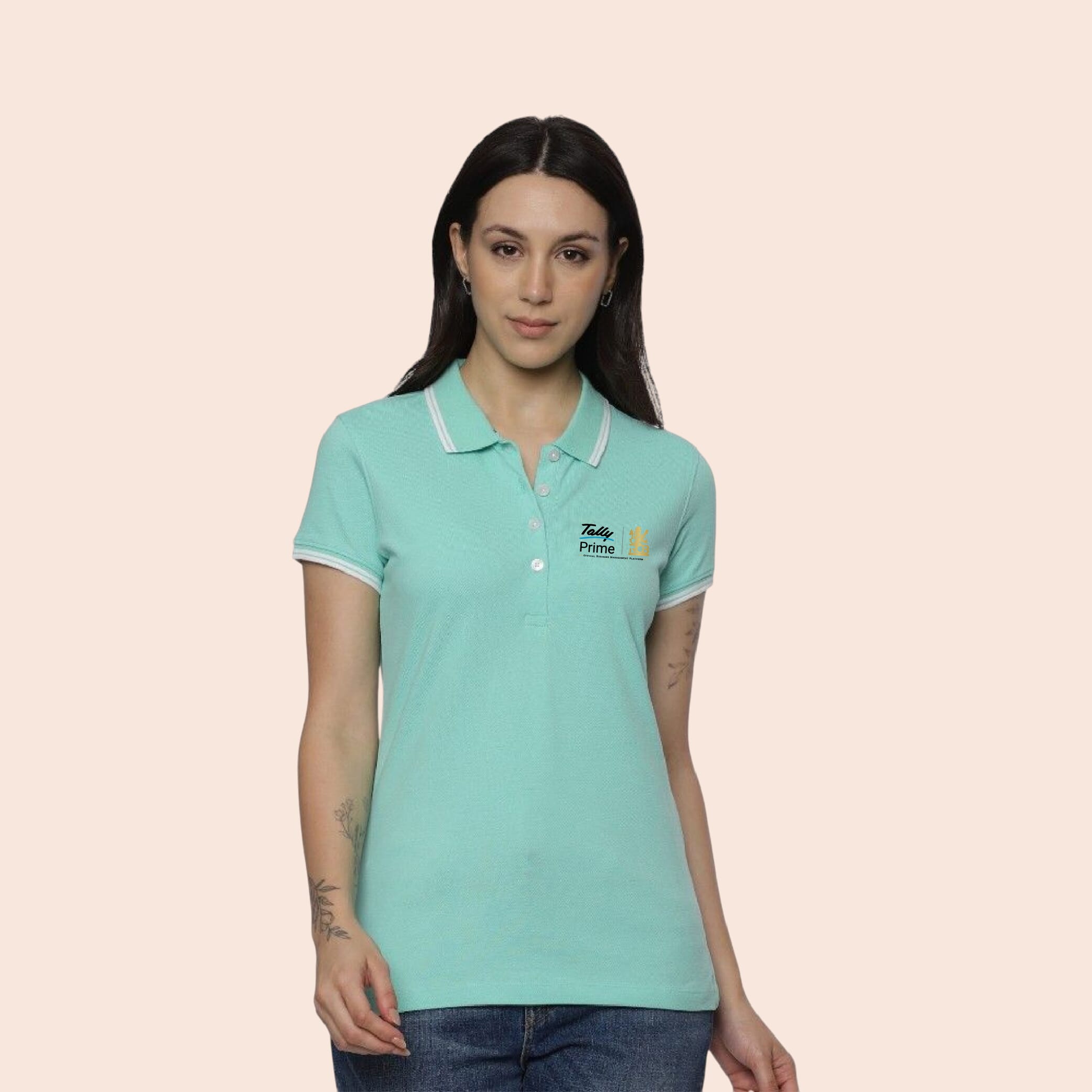 Allen Solly Polo T-shirt Women- Turquoise Green